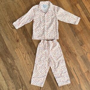 Petite Plume Jack-o-Lantern PJ set in White and Orange Sz 4